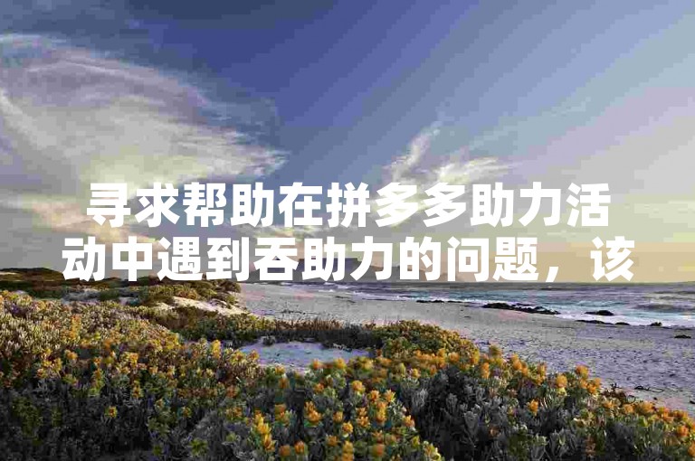 寻求帮助在拼多多助力活动中遇到吞助力的问题，该如何解决？