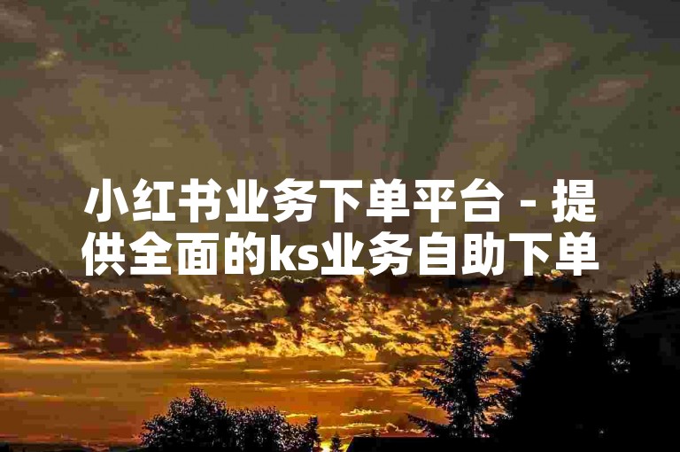 小红书业务下单平台 - 提供全面的ks业务自助下单服务。