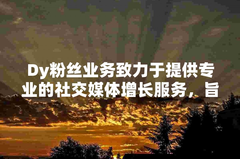 Dy粉丝业务致力于提供专业的社交媒体增长服务，旨在帮助个人或品牌在抖音平台上扩大其追随者基础。
