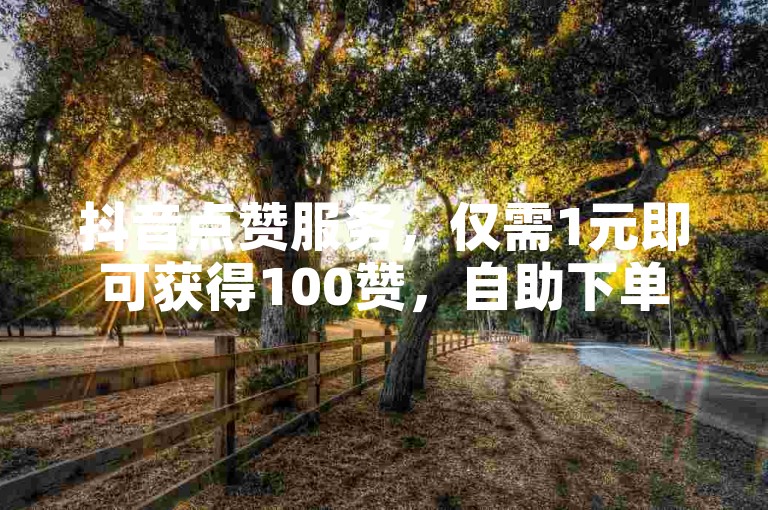 抖音点赞服务，仅需1元即可获得100赞，自助下单平台。