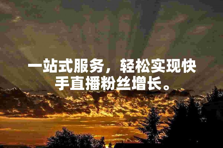 一站式服务，轻松实现快手直播粉丝增长。