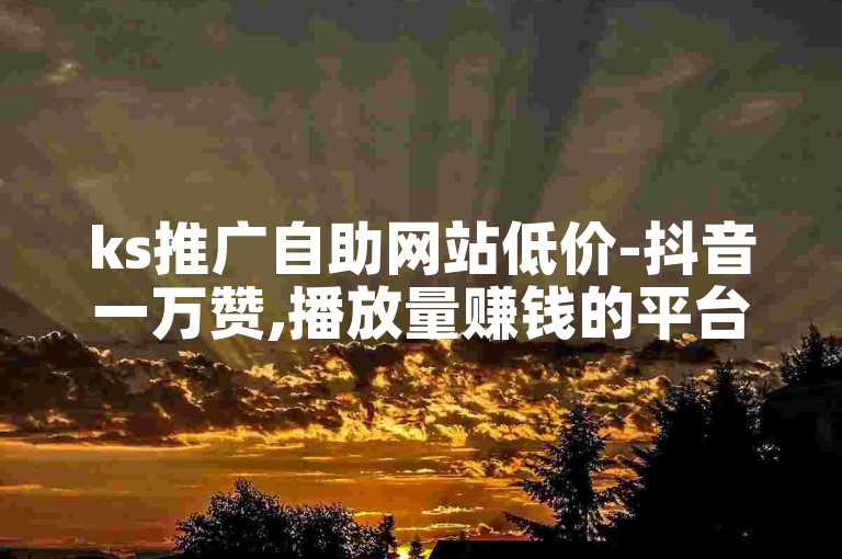 ks推广自助网站低价-抖音一万赞,播放量赚钱的平台有哪些？