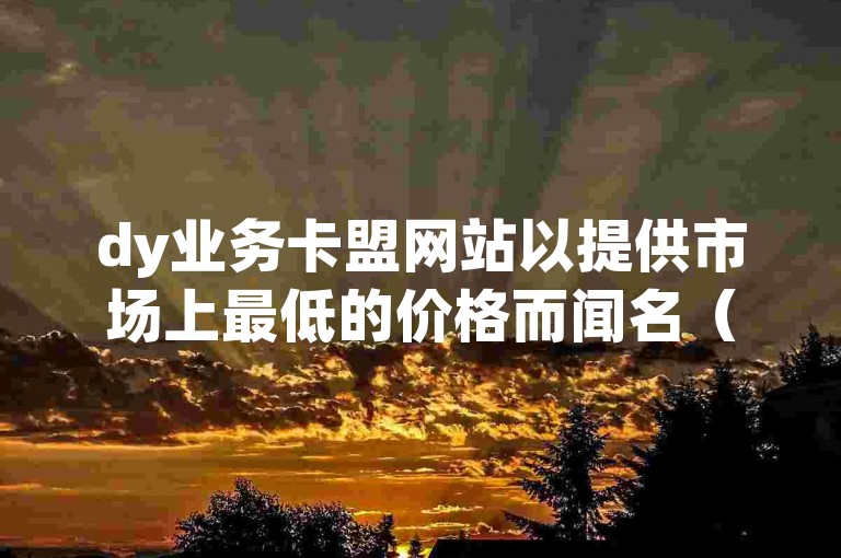 dy业务卡盟网站以提供市场上最低的价格而闻名（dy业务卡盟网站的价格优势如何？）。