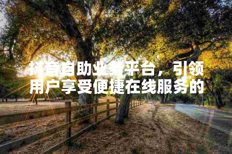 抖音自助业务平台，引领用户享受便捷在线服务的新风潮。