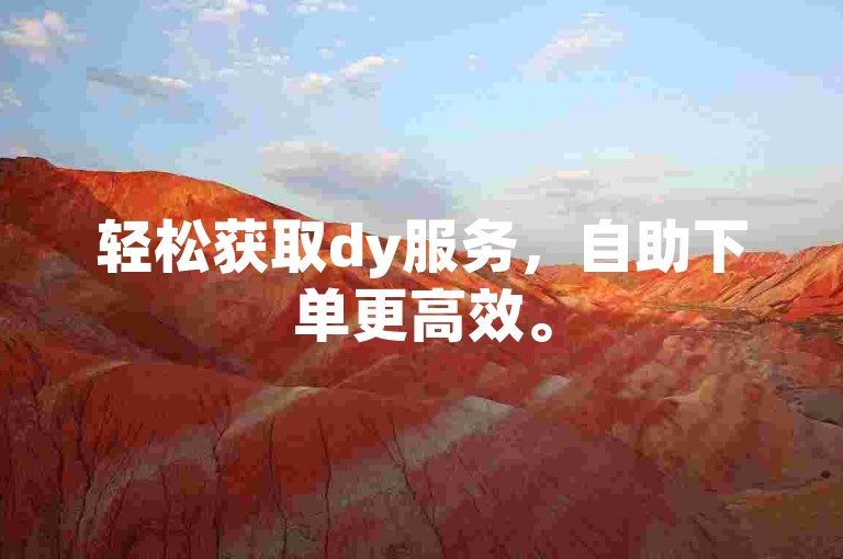 轻松获取dy服务，自助下单更高效。