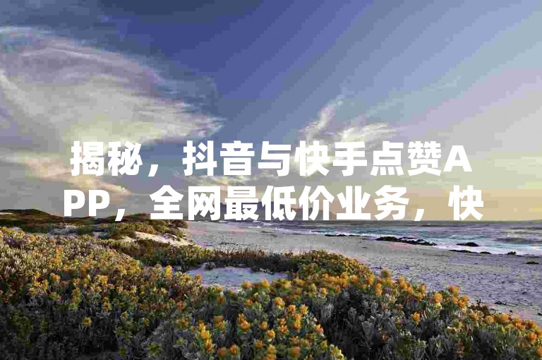 揭秘，抖音与快手点赞APP，全网最低价业务，快手只需一毛钱，dy播放量24小时快速到账。