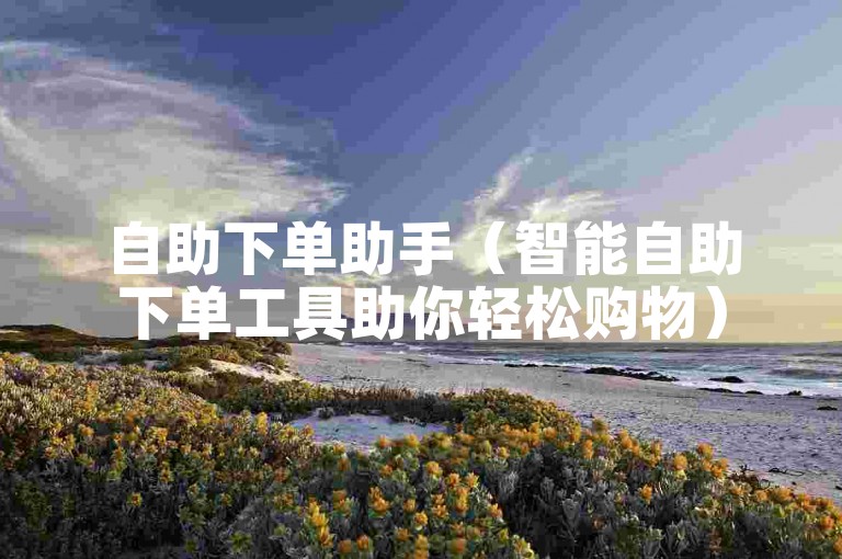 自助下单助手（智能自助下单工具助你轻松购物）