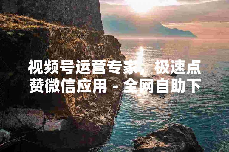 视频号运营专家，极速点赞微信应用 - 全网自助下单最低价 - dy业务一键在线下单