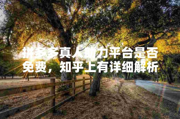 拼多多真人助力平台是否免费，知乎上有详细解析。
