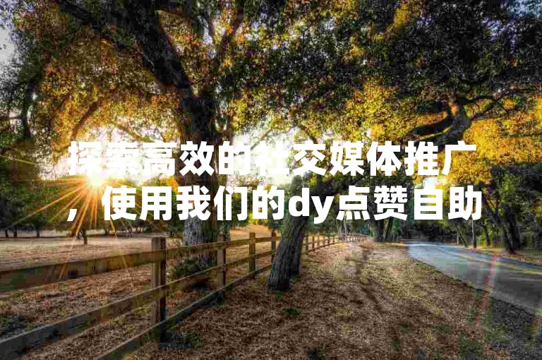 探索高效的社交媒体推广，使用我们的dy点赞自助平台网站，轻松实现免费自助下单。