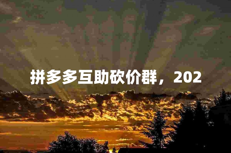 拼多多互助砍价群，2025年免费加入，一起助力得优惠。