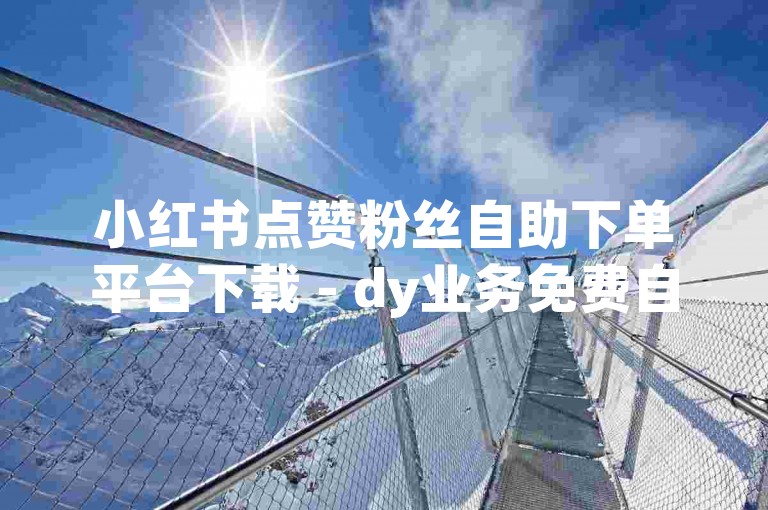 小红书点赞粉丝自助下单平台下载 - dy业务免费自助下单平台