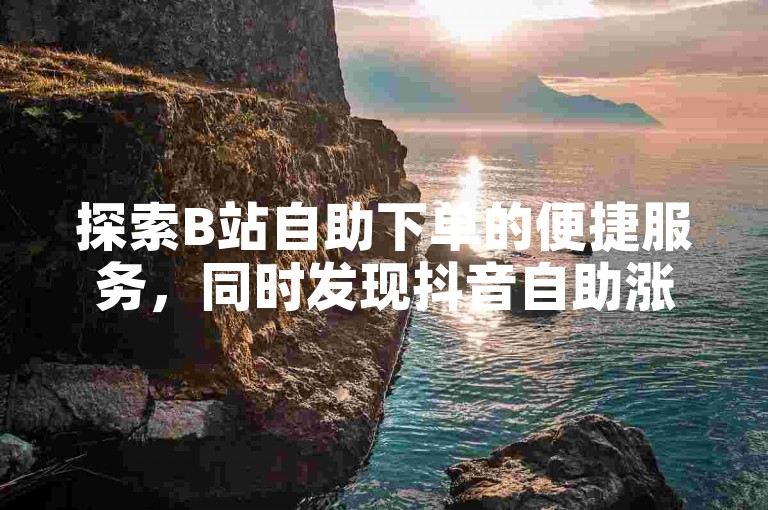 探索B站自助下单的便捷服务，同时发现抖音自助涨粉网站提供的经济实惠方案。