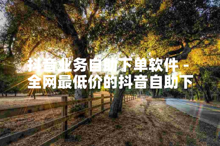抖音业务自助下单软件 - 全网最低价的抖音自助下单平台。