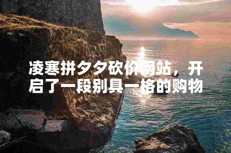 凌寒拼夕夕砍价网站，开启了一段别具一格的购物冒险。