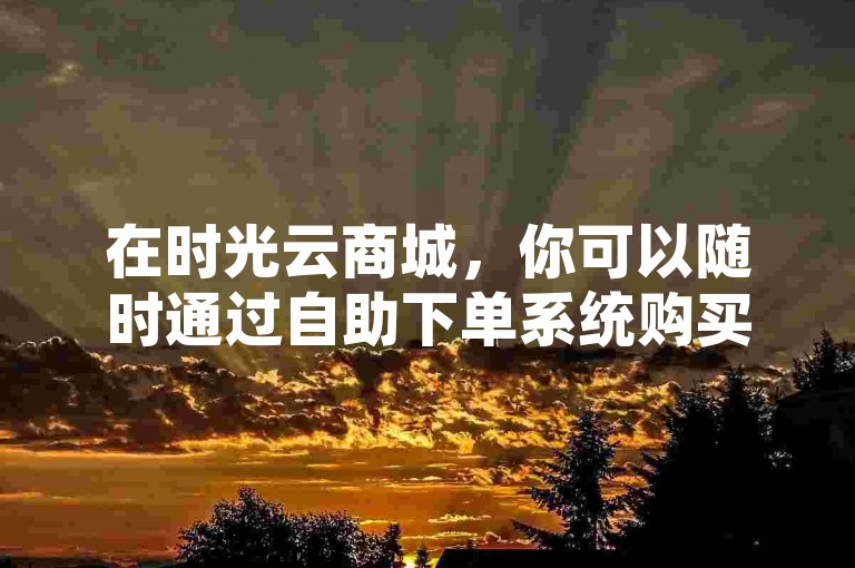 在时光云商城，你可以随时通过自助下单系统购买商品，而卡盟也提供全天候的自助下单服务。