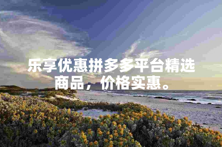 乐享优惠拼多多平台精选商品，价格实惠。