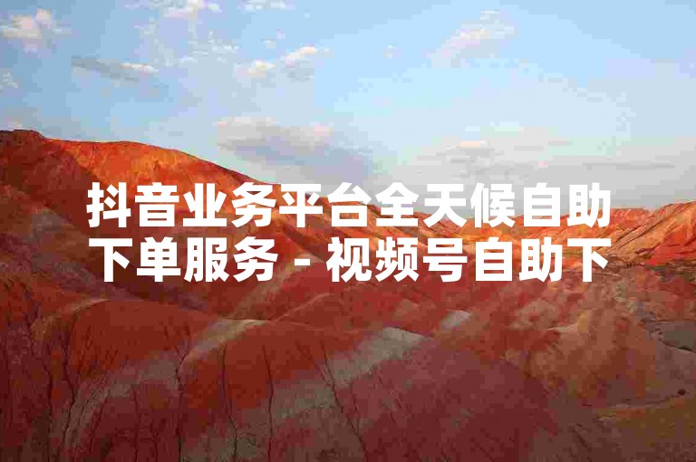 抖音业务平台全天候自助下单服务 - 视频号自助下单系统。