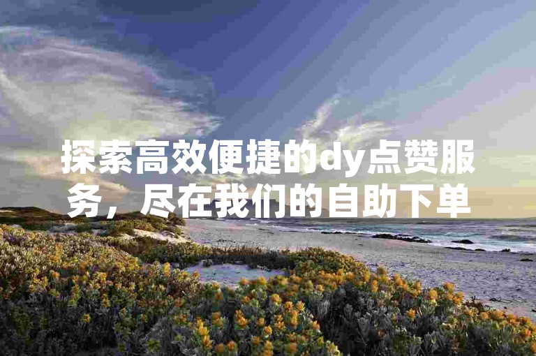 探索高效便捷的dy点赞服务，尽在我们的自助下单网站，1元即可获得100赞。