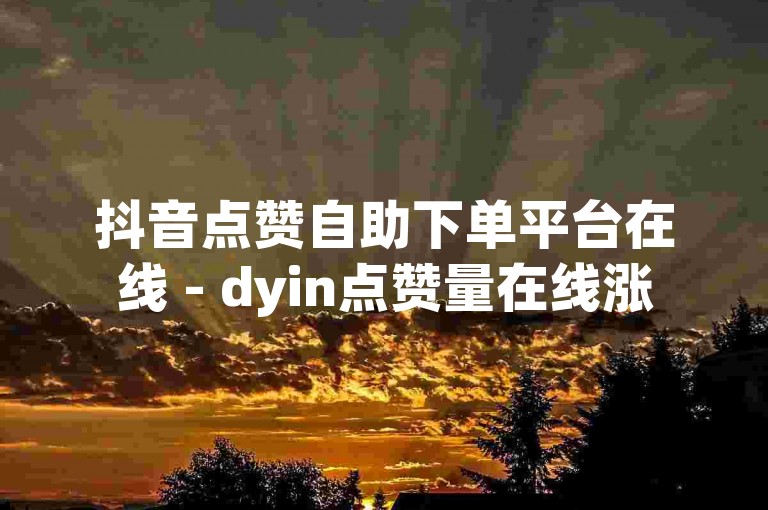 抖音点赞自助下单平台在线 - dyin点赞量在线涨