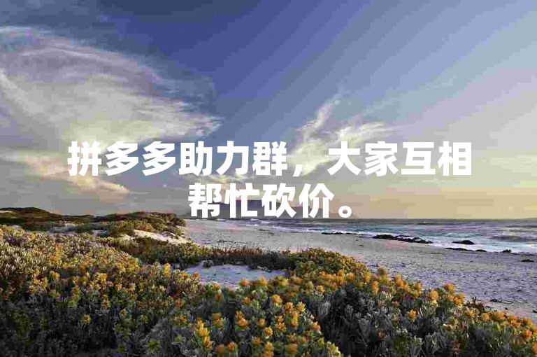 拼多多助力群，大家互相帮忙砍价。