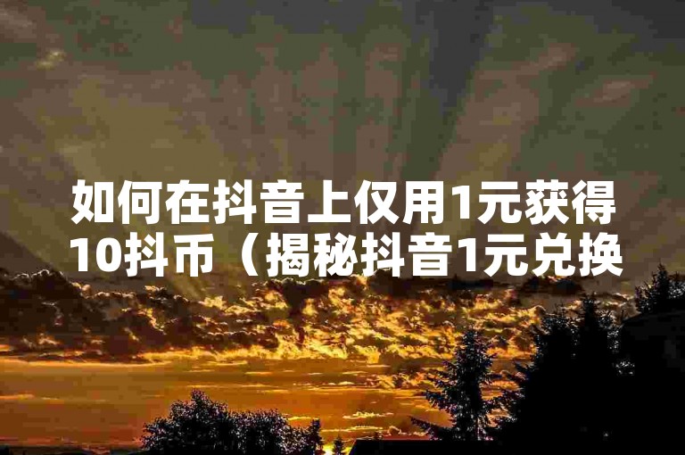 如何在抖音上仅用1元获得10抖币（揭秘抖音1元兑换10抖币的方法）。