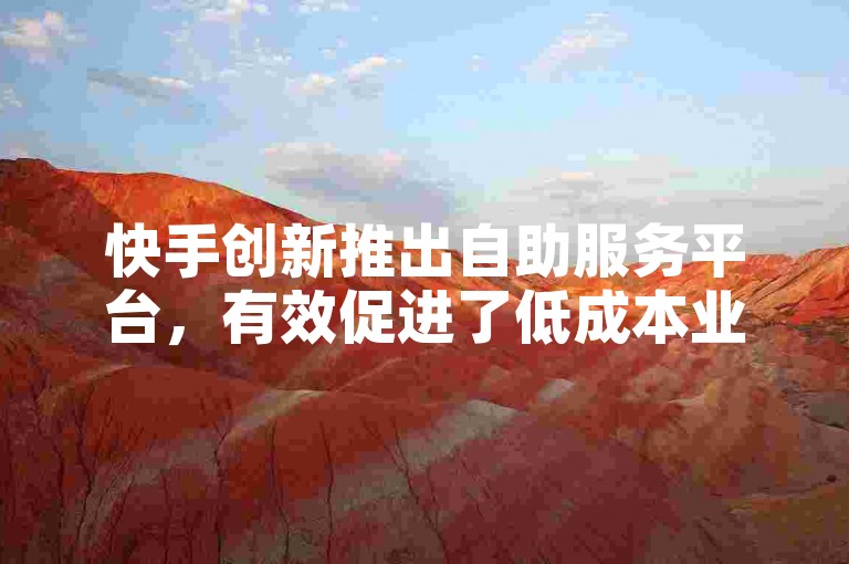 快手创新推出自助服务平台，有效促进了低成本业务的快速成长。