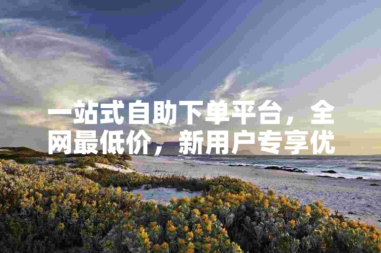 一站式自助下单平台，全网最低价，新用户专享优惠！