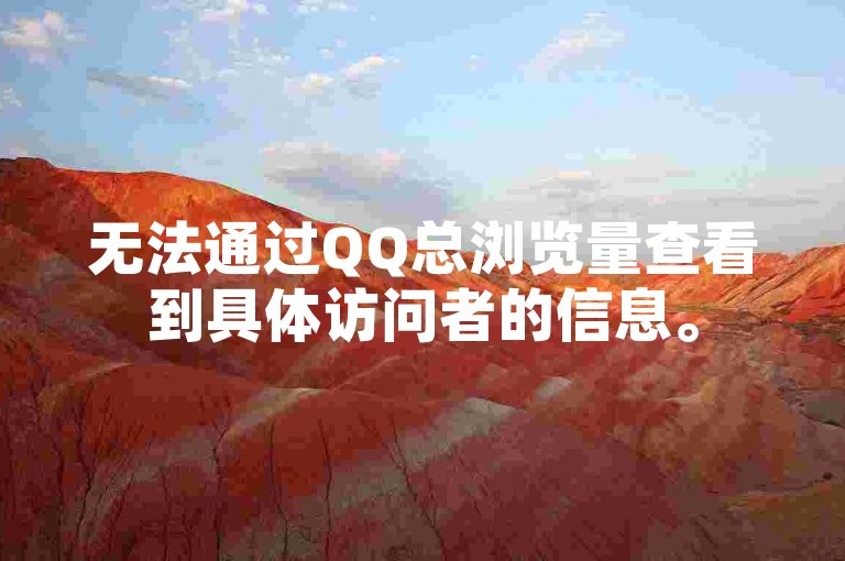 无法通过QQ总浏览量查看到具体访问者的信息。