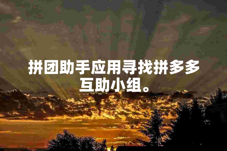 拼团助手应用寻找拼多多互助小组。