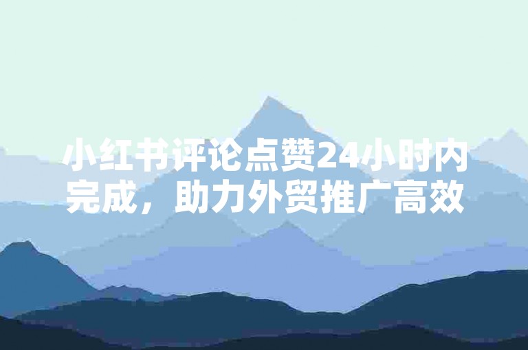 小红书评论点赞24小时内完成，助力外贸推广高效快速。