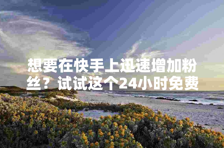 想要在快手上迅速增加粉丝？试试这个24小时免费的下单平台，只需一元就能获取100个赞，快来体验ks免费业务平台的超值服务吧！