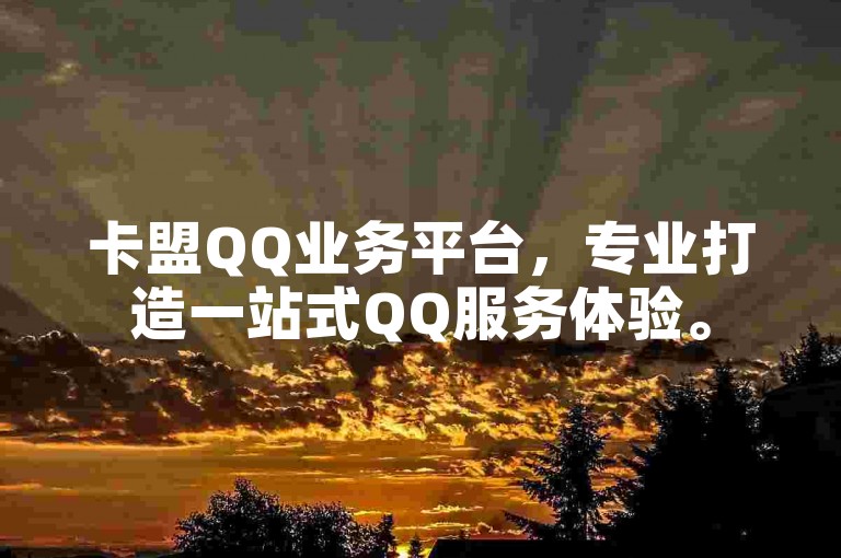 卡盟QQ业务平台，专业打造一站式QQ服务体验。