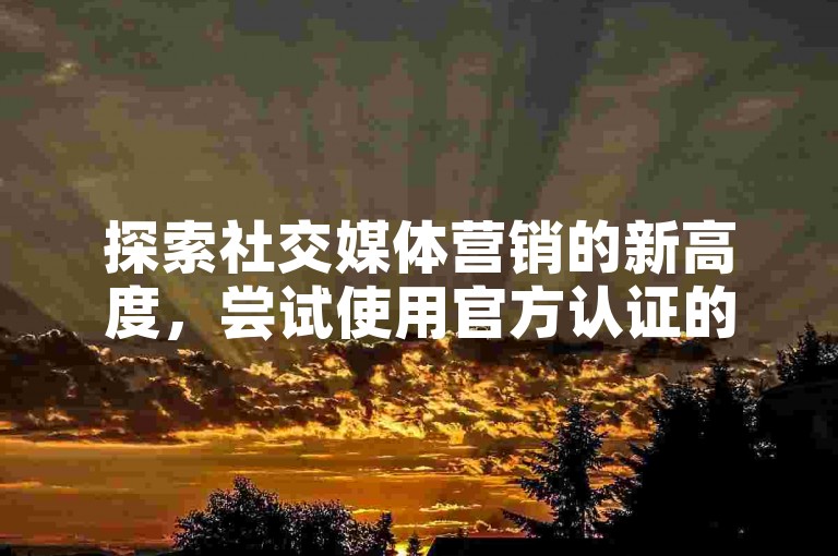 探索社交媒体营销的新高度，尝试使用官方认证的抖音推广工具来提升你的品牌影响力。