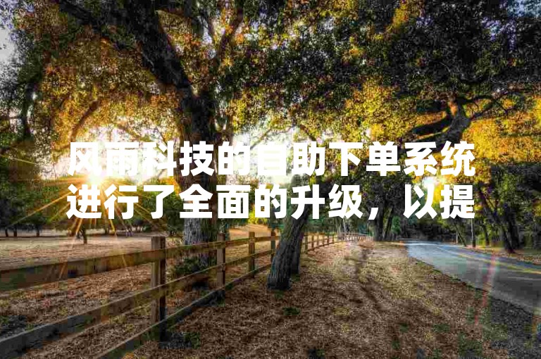 风雨科技的自助下单系统进行了全面的升级，以提供更高效的服务。