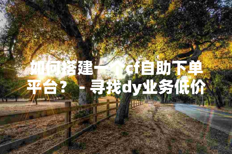 如何搭建一个cf自助下单平台？ - 寻找dy业务低价自助下单平台网站。