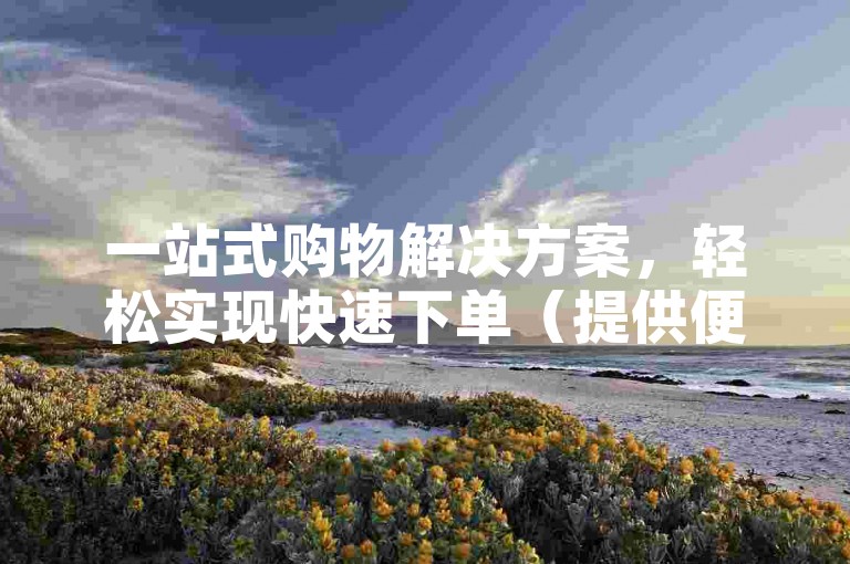 一站式购物解决方案，轻松实现快速下单（提供便捷的一键自动下单服务，让在线购物变得更加简单）