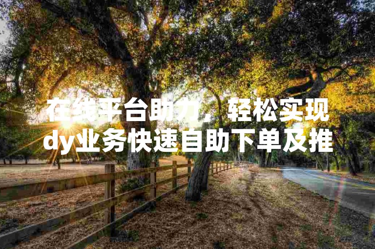在线平台助力，轻松实现dy业务快速自助下单及推广。