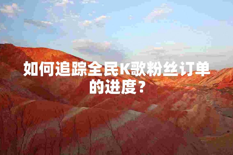 如何追踪全民K歌粉丝订单的进度？