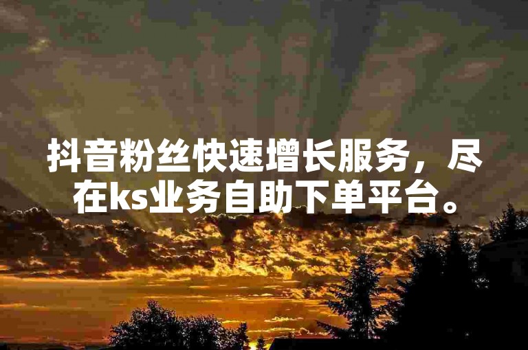 抖音粉丝快速增长服务，尽在ks业务自助下单平台。