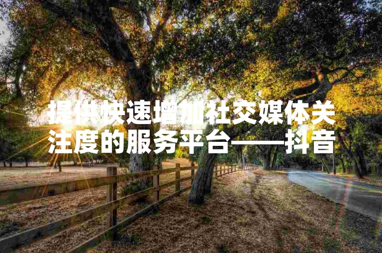 提供快速增加社交媒体关注度的服务平台——抖音卡盟。