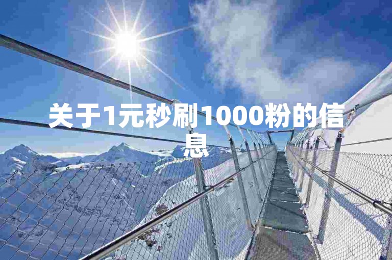 关于1元秒刷1000粉的信息