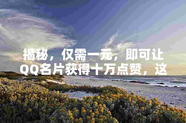 揭秘，仅需一元，即可让QQ名片获得十万点赞，这一现象背后的秘密究竟是什么？2025年你必须掌握的知识。