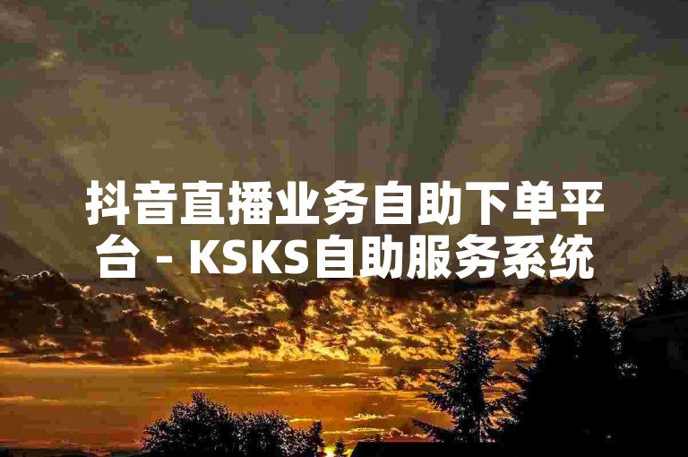 抖音直播业务自助下单平台 - KSKS自助服务系统