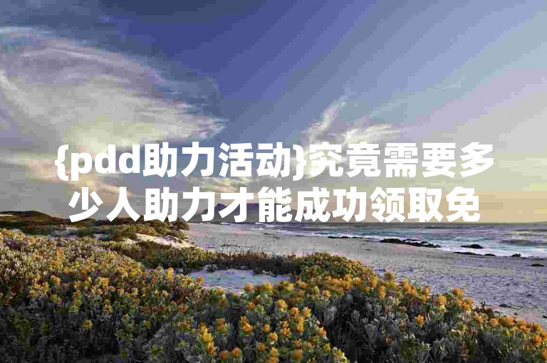 {pdd助力活动}究竟需要多少人助力才能成功领取免费商品呢？