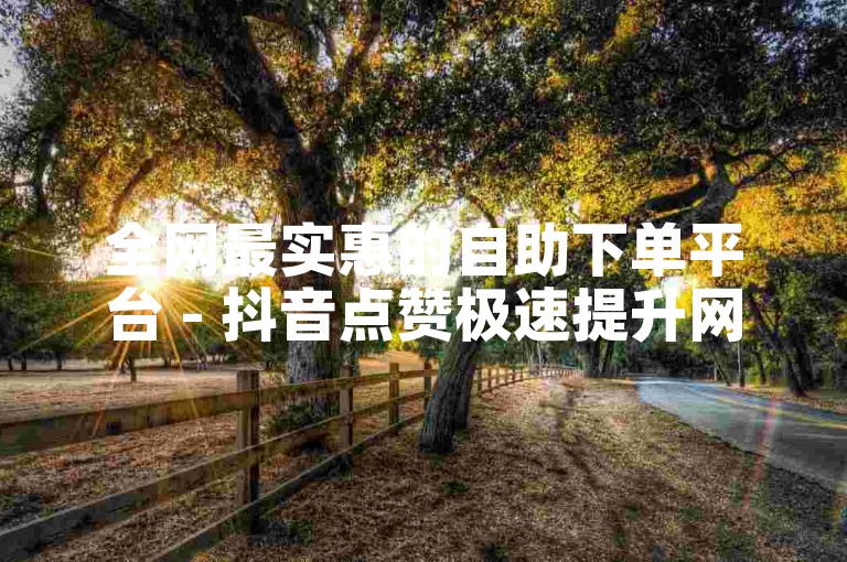 全网最实惠的自助下单平台 - 抖音点赞极速提升网站。