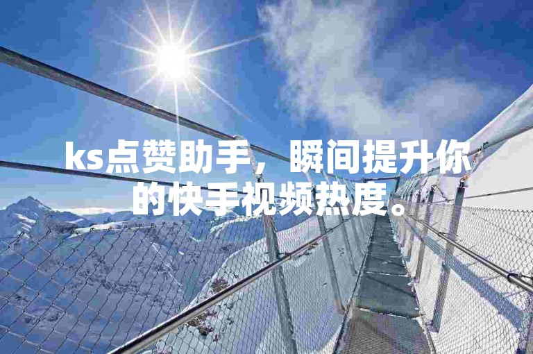 ks点赞助手，瞬间提升你的快手视频热度。