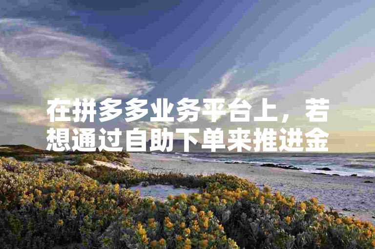 在拼多多业务平台上，若想通过自助下单来推进金币获取，你可以借助多多互助网站进行相关操作。