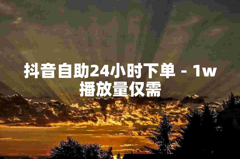 抖音自助24小时下单 - 1w播放量仅需5元。