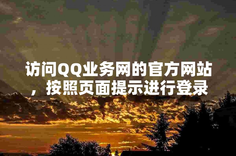 访问QQ业务网的官方网站，按照页面提示进行登录操作，即可轻松进入个人账户管理界面。